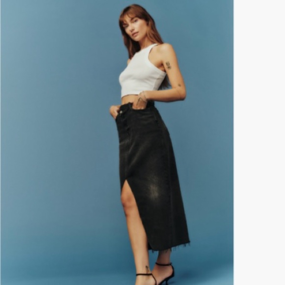 Nila long denim skirt